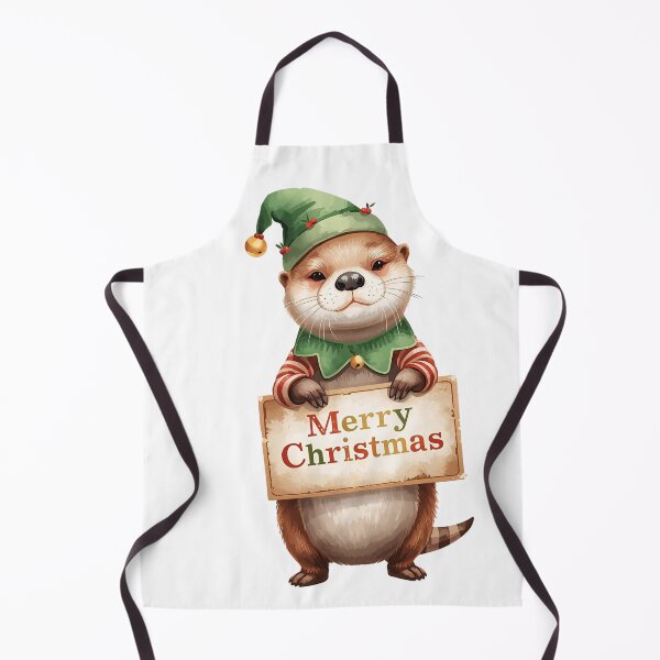 Item preview, Merry Christmas Otter Elf – Adorable Holiday Creature designed and sold by Otterly Cute.
