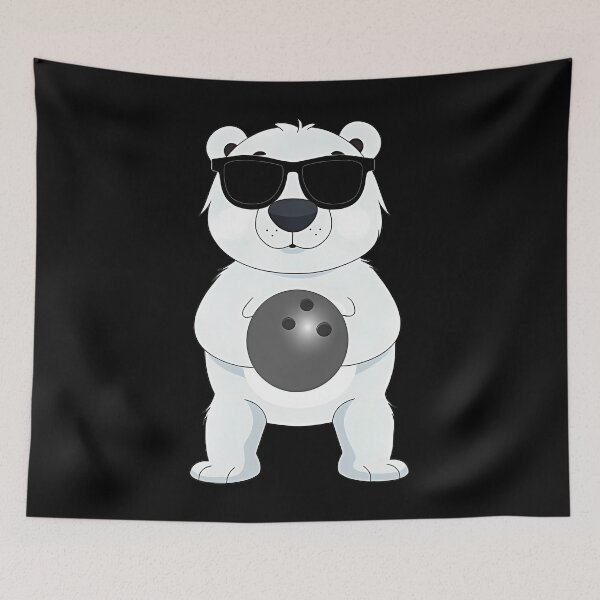 Item preview, Funny Polar Bear Wearing Sunglasses Playing Tenpin Bowling designed and sold by CandyceMillie.