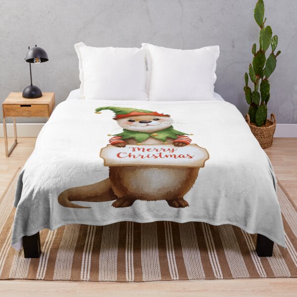 Item preview, Otter in Elf Suit – Cute Christmas Cartoon Illustration designed and sold by Otterly Cute.