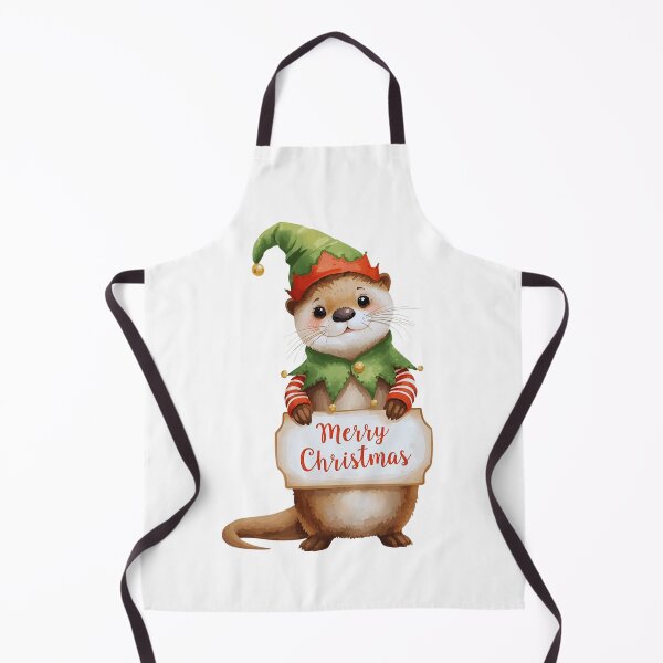Item preview, Otter in Elf Suit – Cute Christmas Cartoon Illustration designed and sold by Otterly Cute.