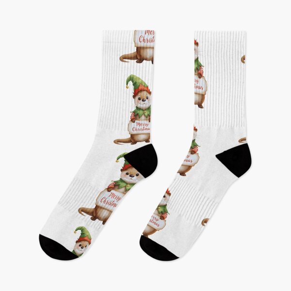 Item preview, Otter in Elf Suit – Cute Christmas Cartoon Illustration designed and sold by Otterly Cute.