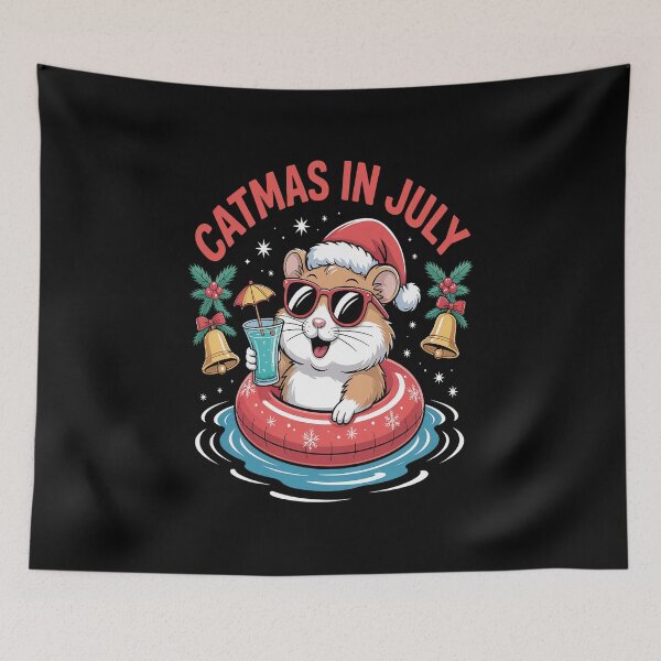 Item preview, Catmas In July Cat & Santa Hat On Float Christmas In July designed and sold by Moxizz.