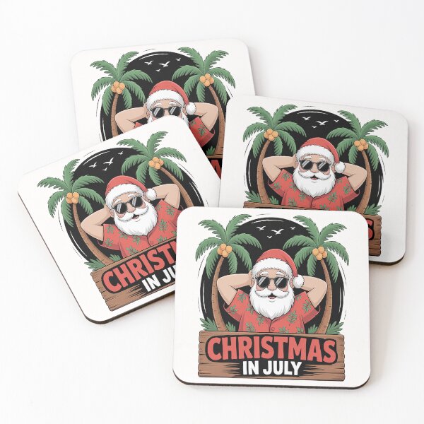 Item preview, Black Mr Santa Enjoying Beach Hawaii Merry Christmas in July designed and sold by Moxizz.
