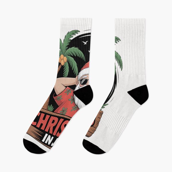 Item preview, Black Mr Santa Enjoying Beach Hawaii Merry Christmas in July designed and sold by Moxizz.