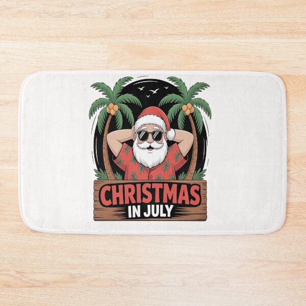 Item preview, Black Mr Santa Enjoying Beach Hawaii Merry Christmas in July designed and sold by Moxizz.