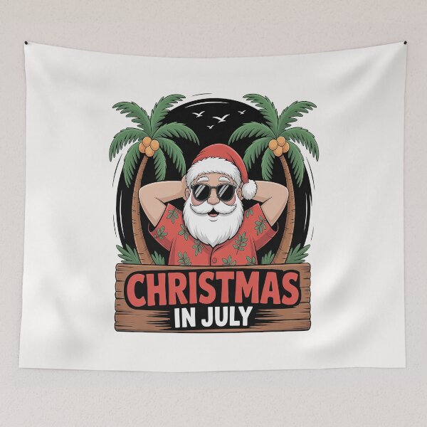 Item preview, Black Mr Santa Enjoying Beach Hawaii Merry Christmas in July designed and sold by Moxizz.