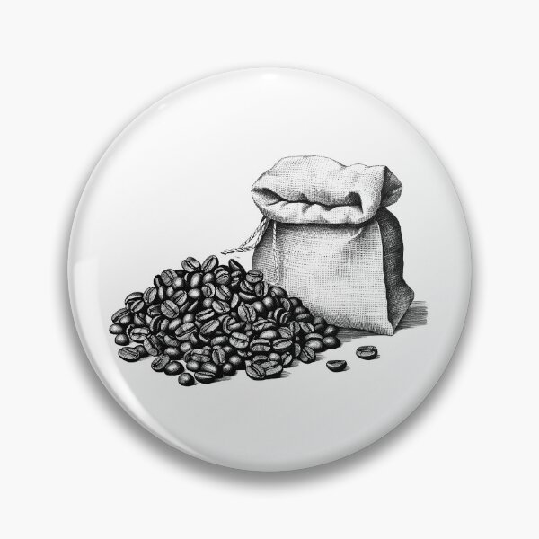 Item preview, Vintage Coffee Bean Sack – Black and White Cafe Art designed and sold by inkoutninja.