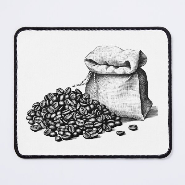 Item preview, Vintage Coffee Bean Sack – Black and White Cafe Art designed and sold by inkoutninja.