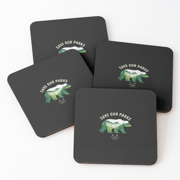 Item preview, Green Bear Silhouette Forest Preserve Protect Nature Art designed and sold by Hofersofer.