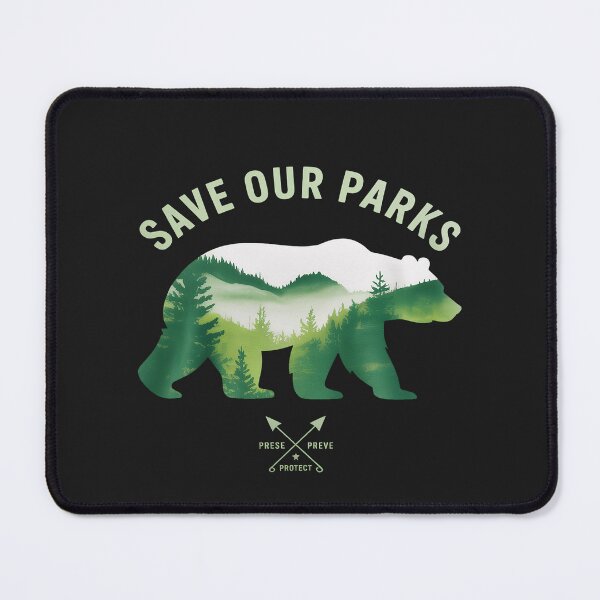 Item preview, Green Bear Silhouette Forest Preserve Protect Nature Art designed and sold by Hofersofer.