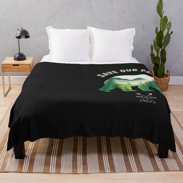 Item preview, Green Bear Silhouette Forest Preserve Protect Nature Art designed and sold by Hofersofer.