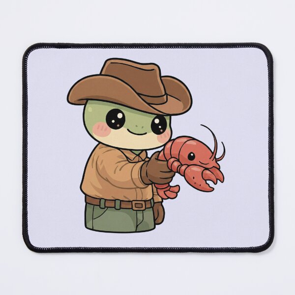 Item preview, gunslinger cowboy western frog with pistol shrimp crawdad designed and sold by NoobyDraw.
