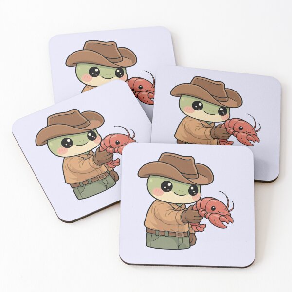 Item preview, gunslinger cowboy western frog with pistol shrimp crawdad designed and sold by NoobyDraw.