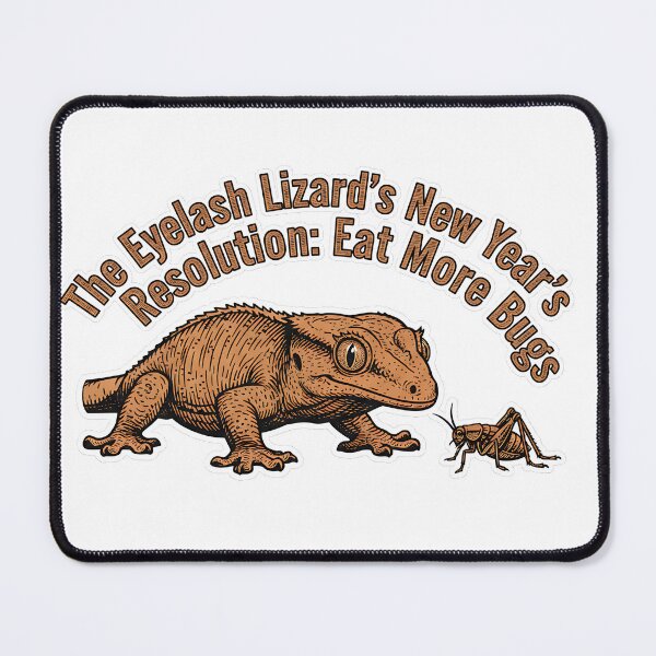 Item preview, The Eyelash Lizard's New Year's Resolution: Eat More Bugs designed and sold by HelixPedia.