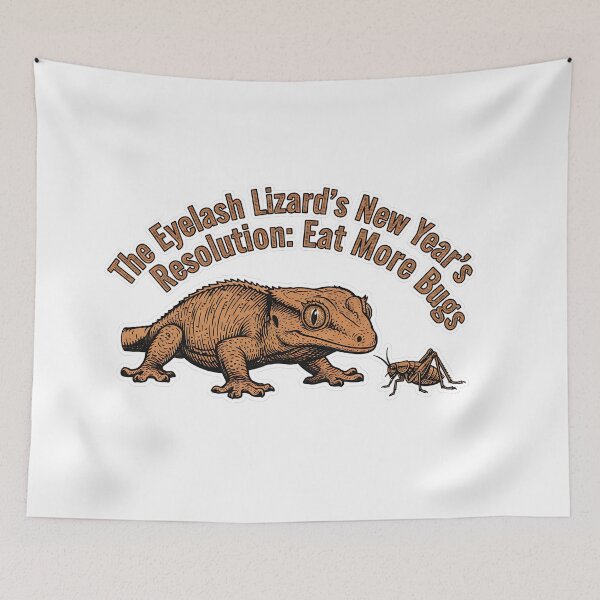 Item preview, The Eyelash Lizard's New Year's Resolution: Eat More Bugs designed and sold by HelixPedia.