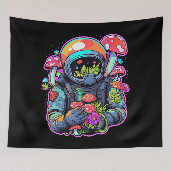 Item preview, Retro Trippy Astronaut Mushroom Art Edm Festival designed and sold by JessicaMarque.
