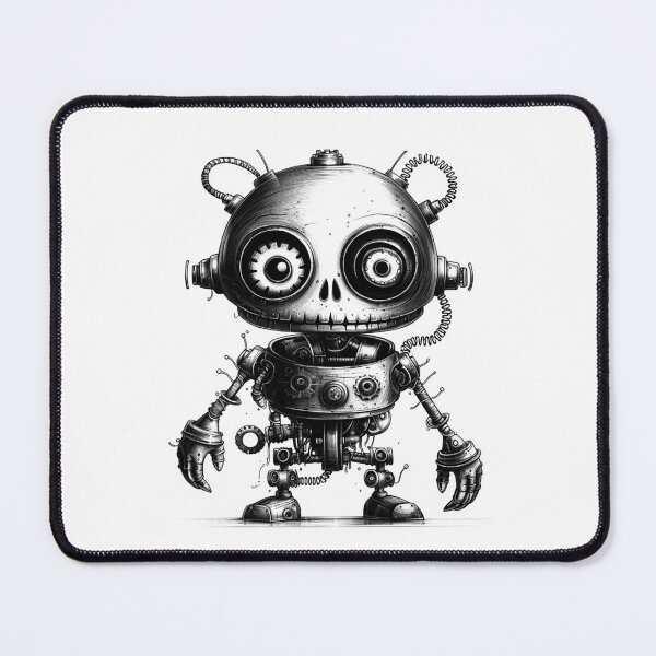 Item preview, Cute Creepy Robot – Skull-Faced Steampunk Machine Art designed and sold by inkoutninja.