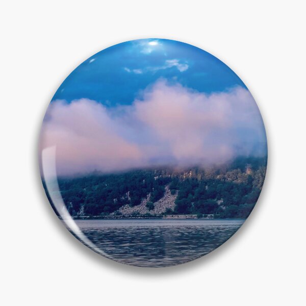 Item preview, Pastel Mist Over Devil’s Lake – Moody Foggy Landscape Photography Print designed and sold by aadventures.