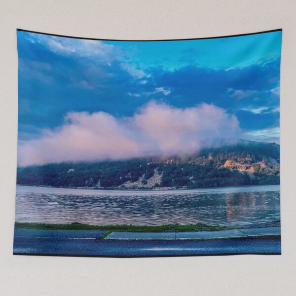 Item preview, Pastel Mist Over Devil’s Lake – Moody Foggy Landscape Photography Print designed and sold by aadventures.