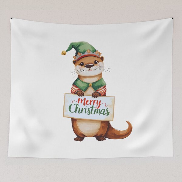 Item preview, Playful Otter Elf – Festive Christmas Costume Art designed and sold by Otterly Cute.
