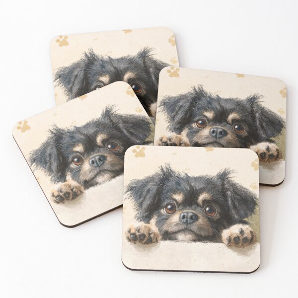 Item preview, Tibetan Spaniel Peeking over Wall 01 designed and sold by Elisabeth Lucas.