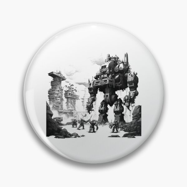Item preview, Giant Mech War Machine – Futuristic Sci-Fi Battle Art designed and sold by inkoutninja.