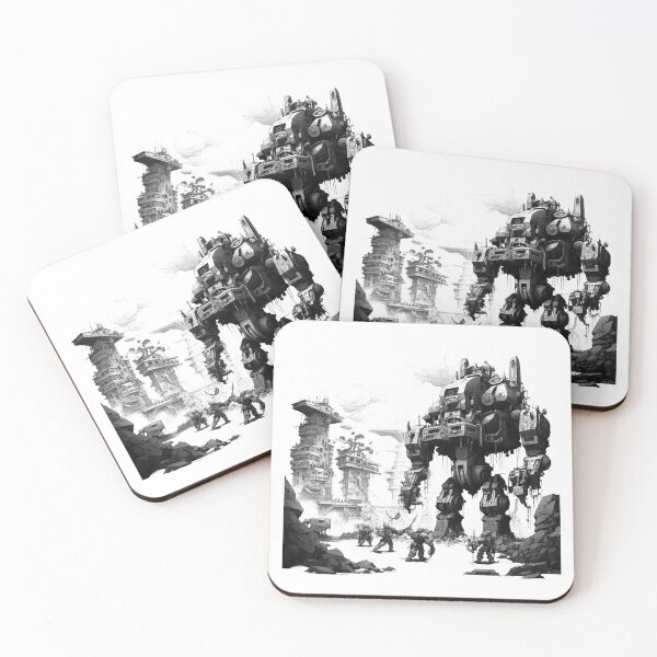Item preview, Giant Mech War Machine – Futuristic Sci-Fi Battle Art designed and sold by inkoutninja.