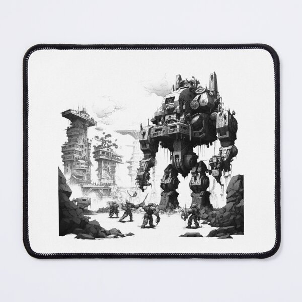 Item preview, Giant Mech War Machine – Futuristic Sci-Fi Battle Art designed and sold by inkoutninja.