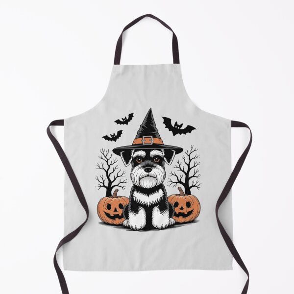 Item preview, Miniature Schnauzer Witch Hat Halloween Spooky Bats Pumpkins designed and sold by FndPardaL.
