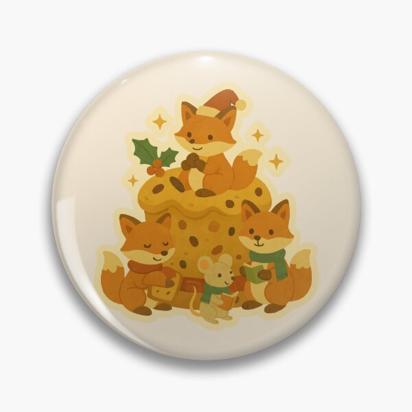 Item preview, Italian Christmas Panettone with Fox Trio – Cozy Holiday Art designed and sold by Tiny Joy World.