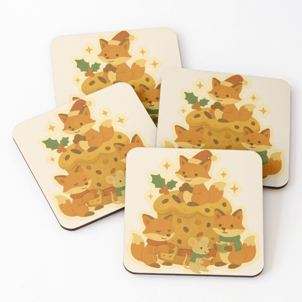 Item preview, Italian Christmas Panettone with Fox Trio – Cozy Holiday Art designed and sold by Tiny Joy World.