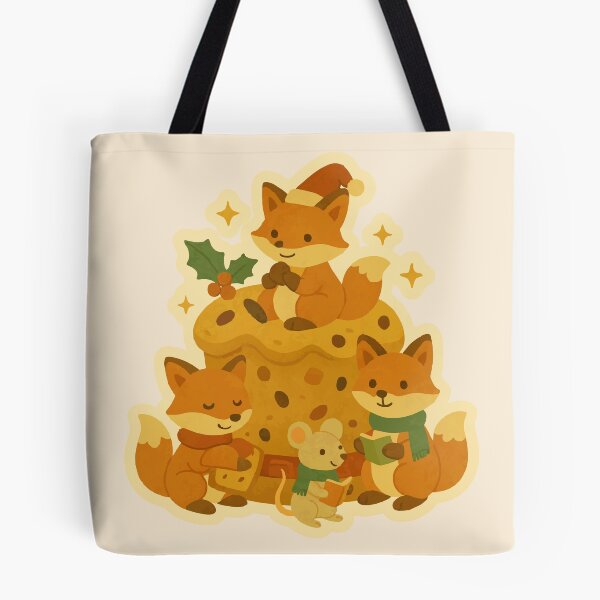 Item preview, Italian Christmas Panettone with Fox Trio – Cozy Holiday Art designed and sold by Tiny Joy World.
