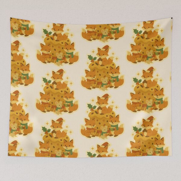 Item preview, Italian Christmas Panettone with Fox Trio – Cozy Holiday Art designed and sold by Tiny Joy World.