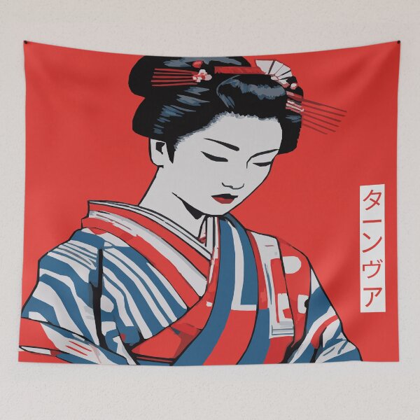 Item preview, Modern Pop Art Geisha - Kyoto Japan Aesthetic designed and sold by Taanva.