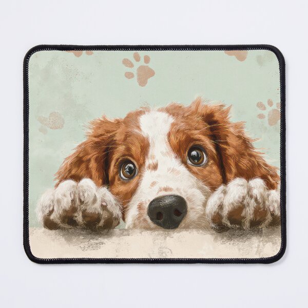 Item preview, Welsh Springer Spaniel Peeking over Wall 01 designed and sold by Elisabeth Lucas.