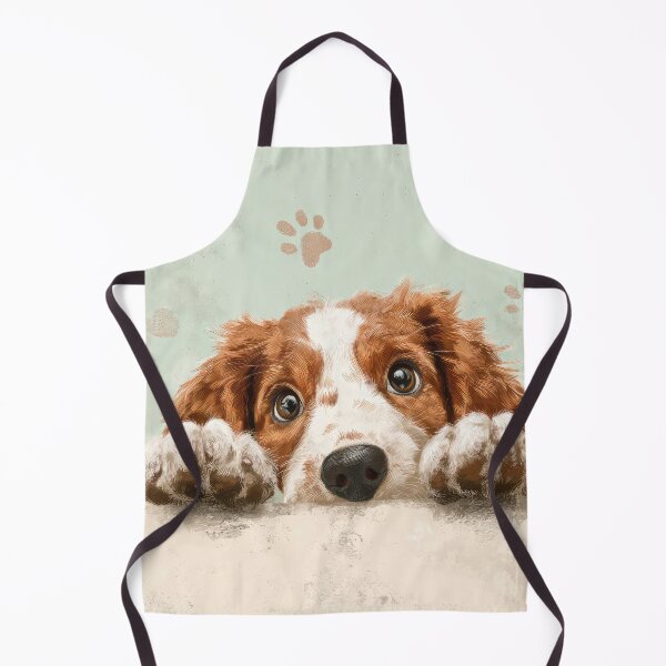 Item preview, Welsh Springer Spaniel Peeking over Wall 01 designed and sold by Elisabeth Lucas.