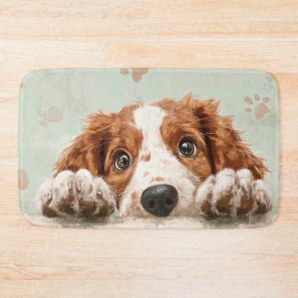 Item preview, Welsh Springer Spaniel Peeking over Wall 01 designed and sold by Elisabeth Lucas.