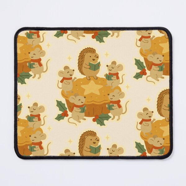 Item preview, British Christmas Mince Pie with Mice & Hedgehog – Adorable Holiday Art designed and sold by Tiny Joy World.
