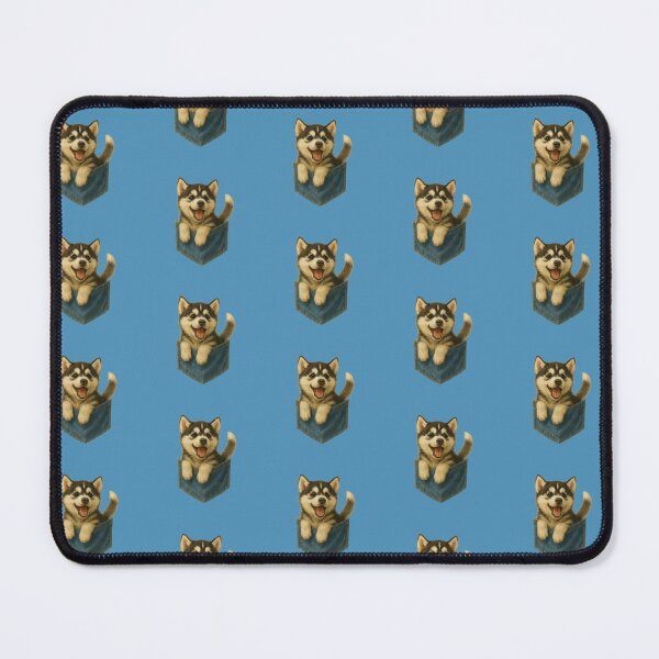 Item preview, Pocket-Sized Husky Puppy | Painterly Dog in Denim Pocket designed and sold by TroyTheTerrific.