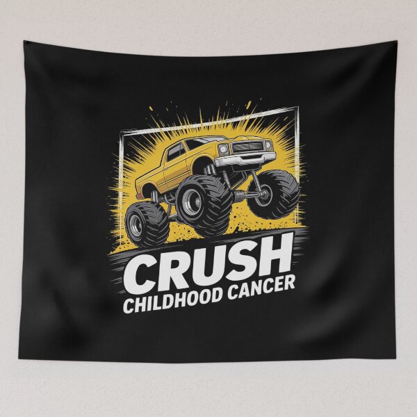 Item preview, Monster Truck Crush Childhood Cancer Awareness designed and sold by FndPardaL.