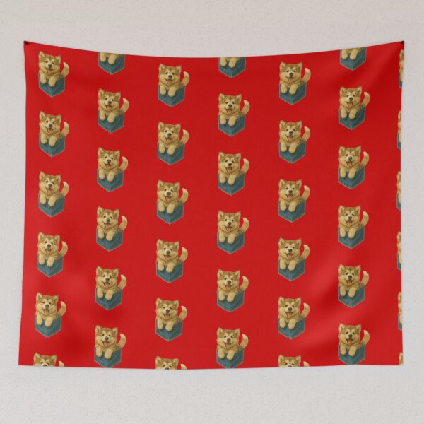 Item preview, Pocket-Sized Alaskan Malamute Puppy | Painterly Dog in Denim Pocket designed and sold by TroyTheTerrific.