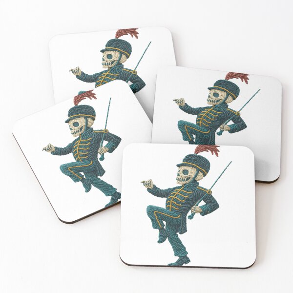 Item preview, Embroidered Gothic Parade Skeleton – Marching Soldier Sticker designed and sold by Gurjeetpixelart.