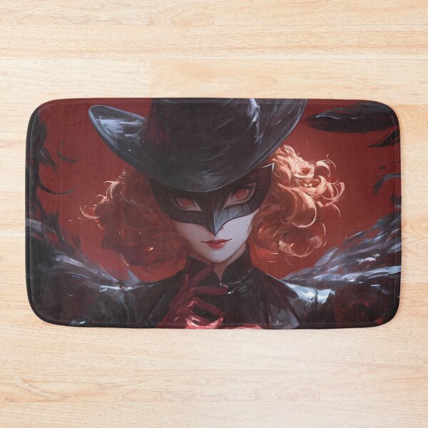 Item preview, Haru Okumura Persona 5 Game Girl Midnight Masked Raven Dark Aura Crimson designed and sold by HumbertoValveno.