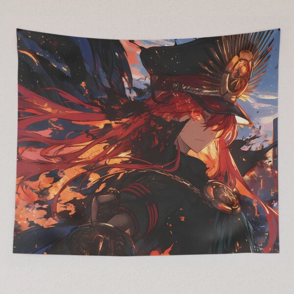 Item preview, Nobunaga Oda Fate Grand Order Game Girl Flaming Battlefield Samurai Aura Crimson Power designed and sold by HumbertoValveno.