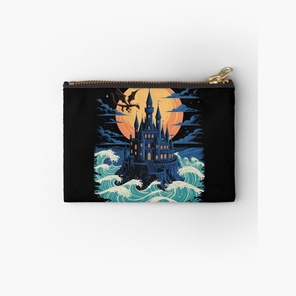 Item preview, Moonlit Castle Waves Dragon Fantasy Scene designed and sold by FndPardaL.