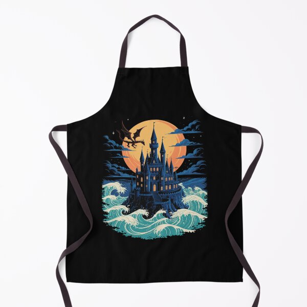 Item preview, Moonlit Castle Waves Dragon Fantasy Scene designed and sold by FndPardaL.