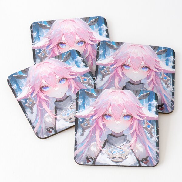 Item preview, Yae Miko Genshin Impact Game Girl Mystic Shrine Ice Blue Radiance Fox Spirit designed and sold by HumbertoValveno.
