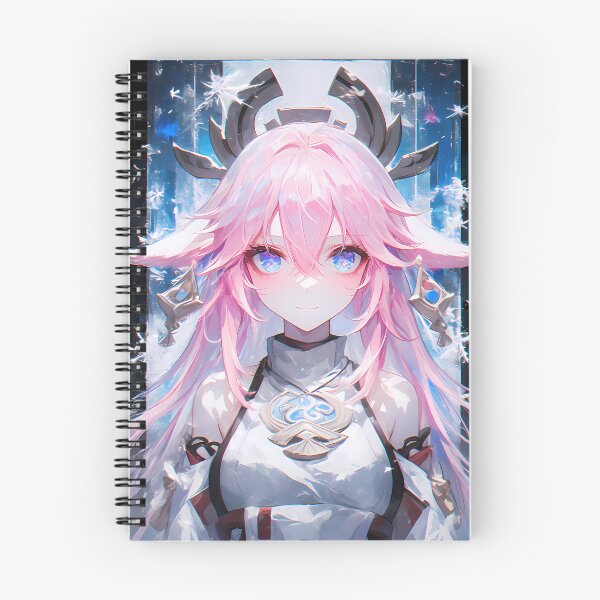 Item preview, Yae Miko Genshin Impact Game Girl Mystic Shrine Ice Blue Radiance Fox Spirit designed and sold by HumbertoValveno.
