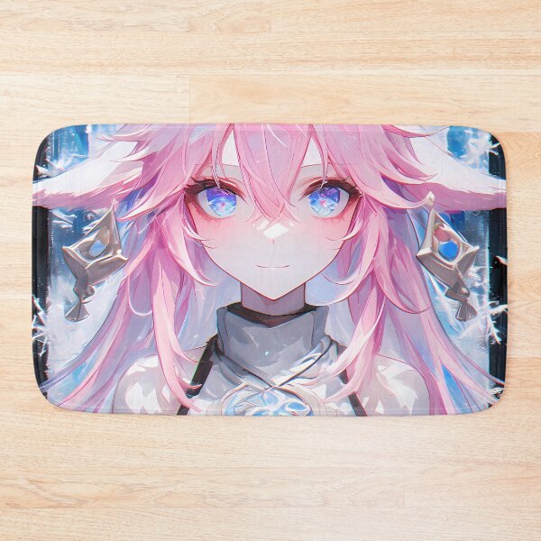 Item preview, Yae Miko Genshin Impact Game Girl Mystic Shrine Ice Blue Radiance Fox Spirit designed and sold by HumbertoValveno.
