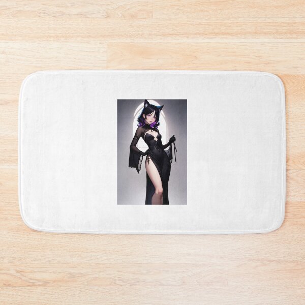 Item preview, Elegant Gothic Cat Girl Waifu | Black Victorian Dress Nekomimi | Purple Hair Anime Fashion designed and sold by iloveanimechibi.